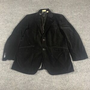 DKNY Blazer Mens Large Black Single Breasted Velour Sports Coat Academia‎ Career